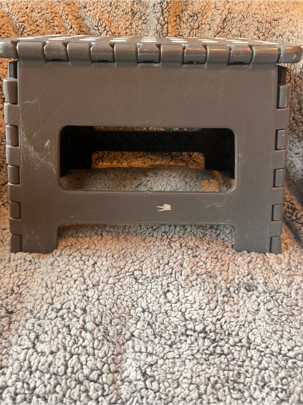 Folding Step Stool - Dark Gray with White Dots
